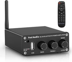 Fosi Audio BL20A 200W Bluetooth 5.0 Home Audio Stereoförstärkare Hi-Fi Mini Class D integrerad förstärkare med U-Disk/3,5MM AUX/RCA-ingång och fjärrko