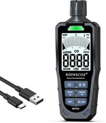NÖRDIC Karbonmonoksiddetektor med LCD-skjerm, bærbar CO-detektor for hjem, camping, utendørs