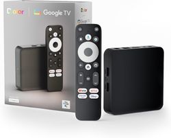 Android Google TV-certificeret 4K-streamer, medieafspillerboks med stemmeassistent, fjernbetjening, indbygget Chromecast og smart home-kontrol