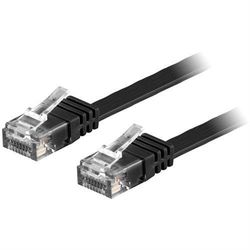 NÖRDIC Cat6 U / UTP Flat Network Cable 2M 250MHz Båndbredde og 10Gbps Overføringshastighet Svart