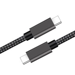 NÖRDIC 1.5m USB C 3.1 USB C Nylon Braided kaapeli Nopea lataus 3A Gen1 5Gbps Power Delivery PD 60W