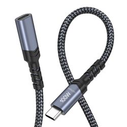 NÖRDIC 1m USB3.2 Gen2 USB-C Forlengelseskabel hann til hunn 10Gbps 5A 100W Thunderbolt3