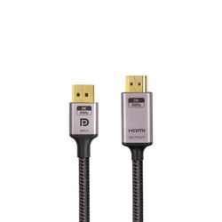 NÖRDIC 3m Displayport 1.4 til HDMI 2.1 8K60Hz 4K120/144Hz Dynamic HDR 32.4Gbps Dolby ATMOS