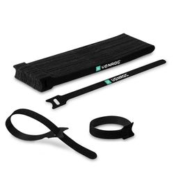 VONROC Kabelstrips - 50stk. | 12x200 mm | Genanvendelige | Til Kabler, Ledninger, Planter, Sport & Hverdagsbrug