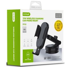 D-Fruit telefonfeste for bil + QI trådløs lader (DF108)