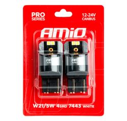 Led pære 2 stk canbus W21/5W 4X3030SMD hvit 12/24V