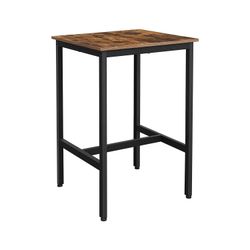 Rootz Vintage Brun-Svart Barbordsset - Spånskiva stål - Pubbord - Bistrobord - Rustik design - Robust konstruktion - Utrymmesbesparande - 60cm x 60cm