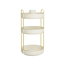 Rootz Rotating Make-up Organizer - Vanity Organizer - Kosmetisk förvaring - Metall & PET Plast - 23cm x 23cm x 46cm
