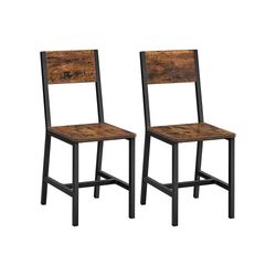 Rootz Matstol - Stoppade matstolar - Set med 2 matstolar - Stol - Spånskiva/stål - Vintage Brun-svart - 36 x 46,6 x 87,1 cm (L x B x H)