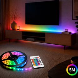 LED Strip Lyskæde 5 meter med fjernbetjening