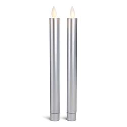 LED kronelys plast - 2 stk. - 22,2 cm - m/3D-flamme - (flere farger)