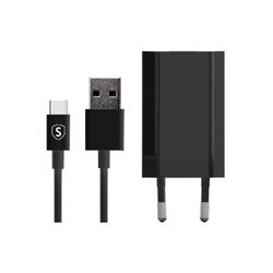 SiGN USB-C Oplader 1A, 1m - Sort