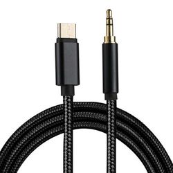 SiGN USB-C- 3.5mm Lydkabel 1m - Sort/Nylon