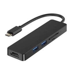 SiGN 5-in-1 USB-C -sovitin HDMI 4K MicroSD - Musta