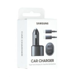 Alkuperäinen Samsung Super Fast Dual Autolaturi 25W+15W - Musta