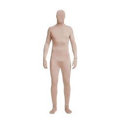 Bodysuit Unisex Voksen Costume Hood Spandex Stretch Unitard Suit 180CM (andre personer) Nude Color