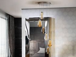 Schuller Lighting Taccia Integreret LED 6 Lys Krystalklynge Drop Loft Vedhæng Krom