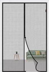 Augro Perhoverkot oville 90 x 210 cm, tukevat lasikuituiset kärpäsverkot hyttysverkko handsfree avoin repeytymätön, harmaa