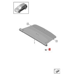 Takaosan oikea tavaratilan kannen laakerilohkon tuki 9Y3867778A1E0 Porsche Cayenne 2018-2024 Bearille Black