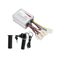 24V 350W sähköskootteri harjattu ohjainmoottori + kaasuläpän kierrepitosarja sähköpyörän sähköiselle scoolle Hopeanmusta