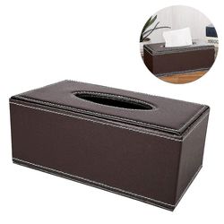 Exsha Nahkainen Kleenex-laatikkopidike magneettisella pohjakudoslaatikon kannella Ruskea