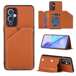 Gangxun Sag For Oneplus 9 Vintage Cuir Cover Læder sag Kofanger - Marron