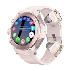 Smartwatch T92 Bluetooth-nappikuulokkeilla ja kaiuttimella, sykemittarilla, musiikkisoittimella, istumapaikalla, kestävä ja tyylikäs lahja miehille...