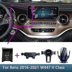 Mercedes Benz V250 V260 W447 V -luokkaan 2016-2022 autopuhelimen pidike Erityinen kiinteä kiinnikepohja Langattomat lataustarvikkeet Korkealaatuine...