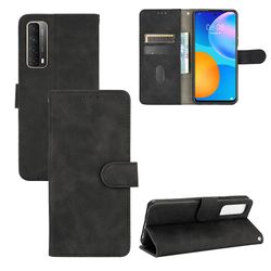 Etui til Huawei Y7a Cover Premium læder med kortholder Flip Folio magnetisk etui Etui Coque - Sort