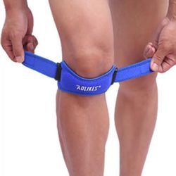 Liltop Justerbar Sports Support Brace Knæ stabilisator Pad Strap Patella Blå