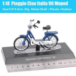 1/18 mittakaava Atlas Piaggio Ciao Italia Tricolore Grillo Bravo Boss SI 50cc Mopo moottoripyörä Diecasts &; Toy Vehicles Malli polkupyörä