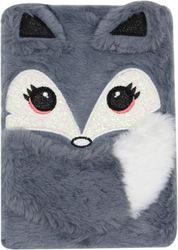 Ubiuo Lovely Animals Muistikirja Lasten muhkea päiväkirja tytöille teini-ikäiset sumea päiväkirja kirjoitusalusta A5 vuorattu 160 sivua Harmaa kett...