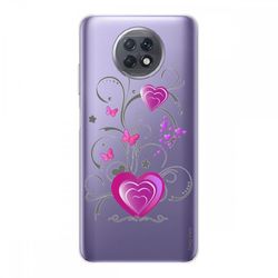 Crazy Kase Skrog til Xiaomi Redmi Note 9t I Silikone Soft 1 Mm, Hjerte og Butterfly