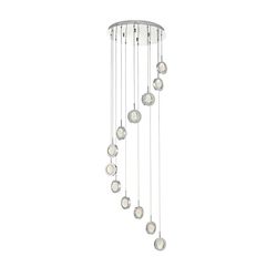 Dar Lighting Livia Cluster LED Vedhæng Lyspoleret Krom & Glaskugler, 12x LED