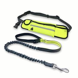 Boeyaa Løbende Hundesnor Nylon Hånd Frit Kæledyr Produkter Hunde Sele Krave Jogging Bly Justerbar talje Gul