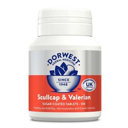 Dorwest Scullcap & Baldrian Tabletter 100 til hunde