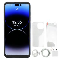 I14 PRO MAX 6.7" Sininen Lukitsematon Älypuhelin - 4G, 8GB+256GB, Kaksoiskamera, 6800mAh Akku