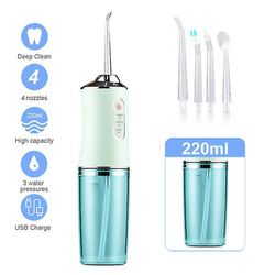 Water Jet Dental Tenner Flosser Elektrisk Oral Irrigator Tannrenser Floss Himmelblå