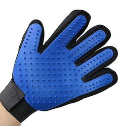 Coosilo Hund Grooming Handske Mitt Pet Hund Cat Massage Groom Stripning Hår Remover Brush blå