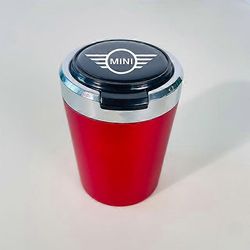 Tuhkakupit Auton savuketuhkakuppi kannella LED-valolla kannettava irrotettava sopii Mini Cooper One S JCW R55 R56 R57 F56 F54 R58 Punainen