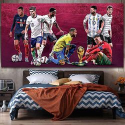 All -star 14 2022 FIFA World Cup Qatar 2022 Plakat Familieportrett Fotballstjerne Hengende klut Velferd Lotteri Bakgrunnsduk Dekorativ Hengende Pi...