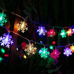 Christmas Soverom Led Snowflake Light String (a, Style) 40 stykker