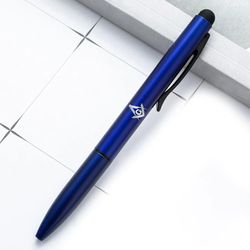 Bricks Masons Gratis gravering multifunktion metal touch frimurerisk pen - (flere farver / bilag) Blå