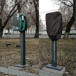 Sähköauton laturin sade- ja aurinkosuojakansi 420D latauspaalun kansi Musta 50*35*70cm