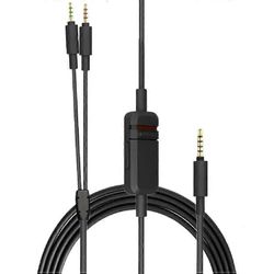 OFC-vaihtokaapelin jatkojohto Beyerdynamic MMX300 MMX 300 2. sukupolven pelikuulokkeille, joissa mikrofonin mykistyksen äänenvoimakkuuden säätö