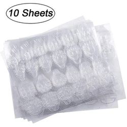 240pcs Dobbelt-side klæbende søm Faner, Nail Lim Klistermærker Selvklæbende Transparent Nail Lim Faner 10 Sheets