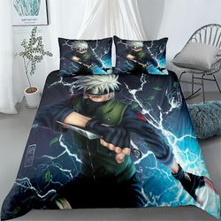 Naruto Hatake Kakashi 3D-tulostettu vuodevaatteet pussilakana peitto peitto tyynyliina yhden hengen lasten lahja AAA AU single 140x210cm