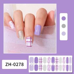 22st självhäftande Full Wrap Nail Stickers Glitter Gel Nail Polish Strips Dekaler Style 278