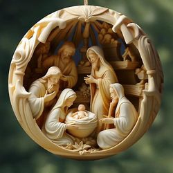 6pcs Christmas Nativity Scene Ornaments, Akryl Nativity Christmas Ornament, Hanging Ornament Nativity Scene Anheng For Xmas Religiøs gave D 1pcs