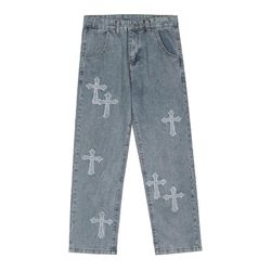 Beangel Jeans Cross Design Mænd Streetwear baggy jeans bukser Cross hip hop Herre Loose Jeans Bukser Kvinder oversized Kæreste Jeans Denim Jeans_SL...